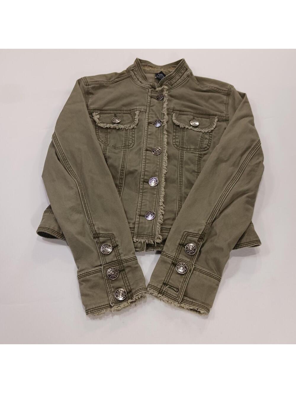 Doki Geki IJ23I7XZ Women’s Size Small Green Cotton Blend Button Front Jacket